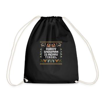 Christmas Santa's Here Jolly Elf Oh Oh Oh - Drawstring Bag - black - Front