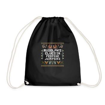 Christmas Santa's Here Jolly Elf Oh Oh Oh - Drawstring Bag - black - Front