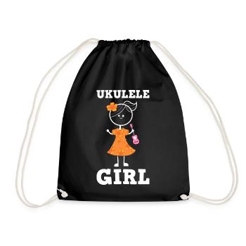 Ukulele Mädchen Mutter Tochter Tante - Turnbeutel - Schwarz - Vorne