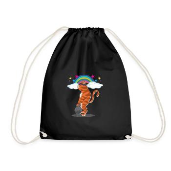 Bodybuilder gain de forme physique de chat de gymnase de chat - Sac de sport léger - noir - Devant