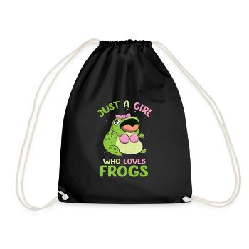 Juste une fille qui aime les grenouilles Drôle d’amoureux des grenouilles - Sac de sport léger - noir - Devant