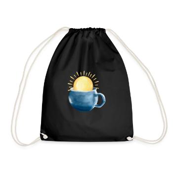 Sonne in der Tasse - Turnbeutel - Schwarz - Vorne