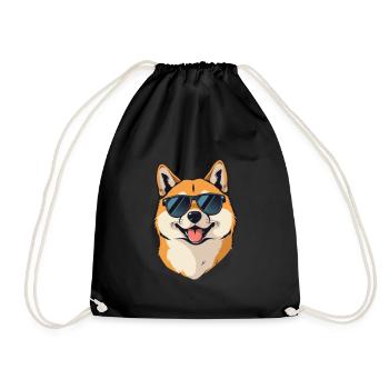 Shiba Inu avec lunettes de soleil Propriétaire de chien Été - Sac de sport léger - noir - Devant