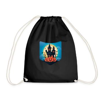 Pumpkin Costume Creepy Chest Bag Halloween - Drawstring Bag - black - Front