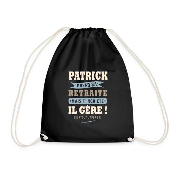 Patrick humour retraite cadeau retraité - Sac de sport léger - noir - Devant