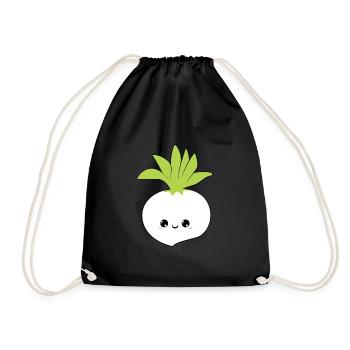 cute adorable smiling beet, süßes lächeln rübe mai - Turnbeutel - Schwarz - Vorne