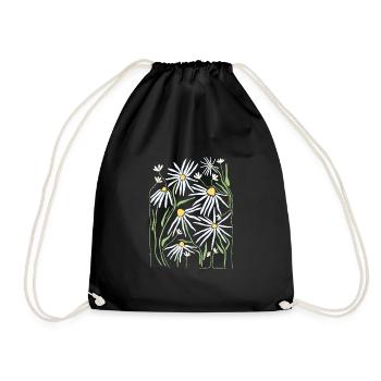 Daisies - Drawstring Bag - black - Front