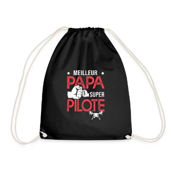Cadeau papa meilleur papa pilote de drone - Sac de sport léger - noir - Devant