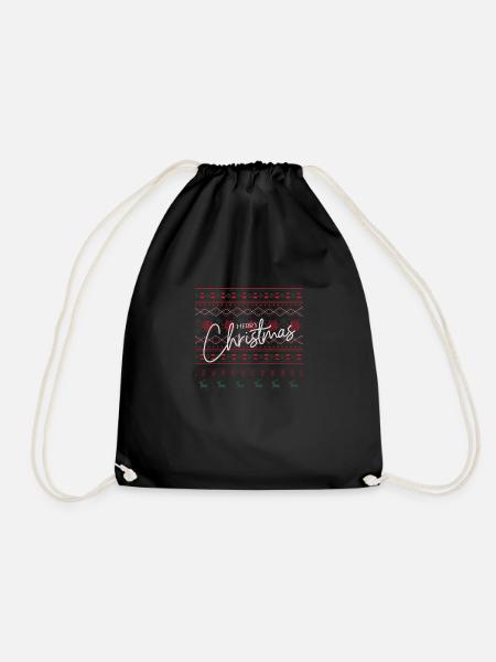 Hässlicher Weihnachtspullover - Frohe Weihnachten - Turnbeutel - Schwarz