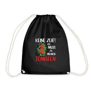 Gärtner Tomaten Tomate Gartenarbeit Strebergarten - Turnbeutel - Schwarz - Vorne
