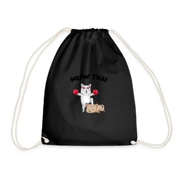 Muay Thai Drôle de Chat - MEOW THAI Bun - Sac de sport léger - noir - Devant