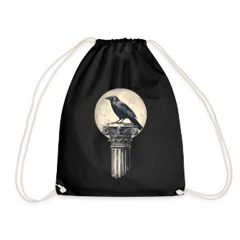 Raven - Drawstring Bag - black - Front