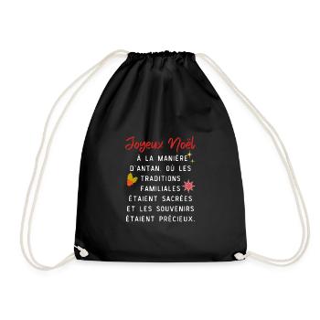 Joyeux Noël à la manière d antan - Sac de sport léger - noir - Devant