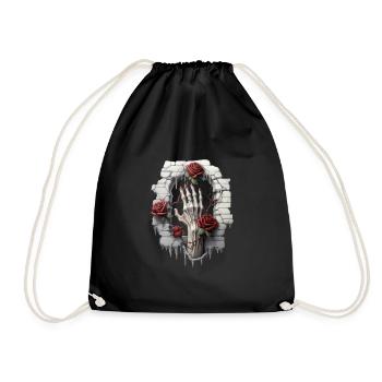 Roses et illustrations : une collection gothique - Sac de sport léger - noir - Devant