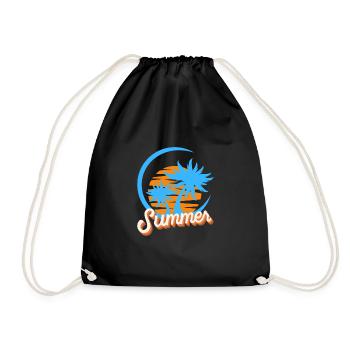 summer - Drawstring Bag - black - Front