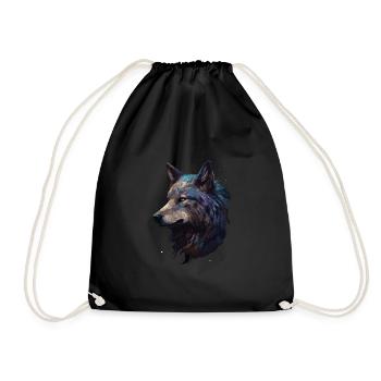 Wolf Scratch Marks Claws Wild Forest Animal Wolf's Head - Drawstring Bag - black - Front