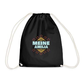 Geschenk für Amilia - Turnbeutel - Schwarz - Vorne