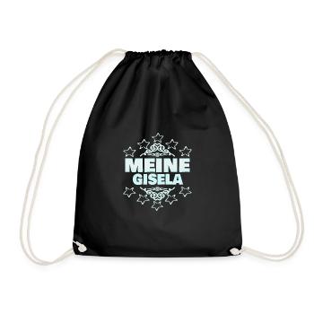 Geschenk für Gisela - Turnbeutel - Schwarz - Vorne