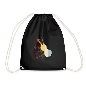 Violin violin orchestra viola violinist retro - Drawstring Bag - black - Front