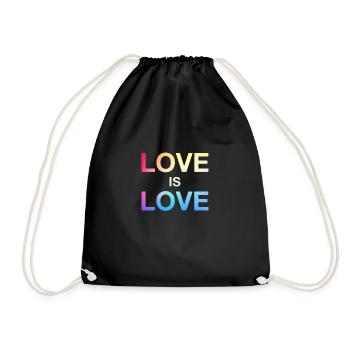 LGBTQ Gay Lesbian Bi Queer Trans CSD - Drawstring Bag - black - Front