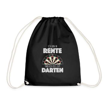 Dart Darts Dartspieler Dartsport - Turnbeutel - Schwarz - Vorne