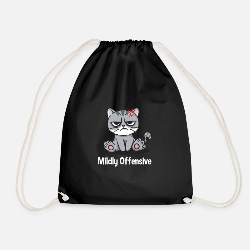 Slightly offensive sarcastic funny sarcasm - Drawstring Bag - black