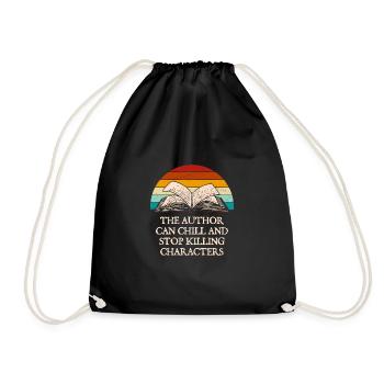 The author can make funny book lovers humor bookwor - Drawstring Bag - black - Front