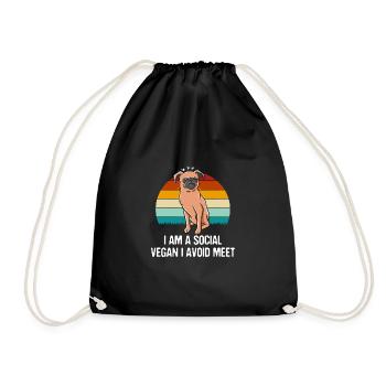 Je suis un végétalien social. J’évite sar - Sac de sport léger - noir - Devant