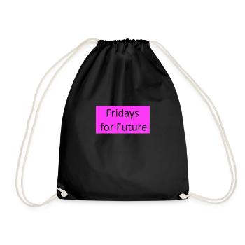 Fridays for Future Slogan pink - Drawstring Bag - black - Front