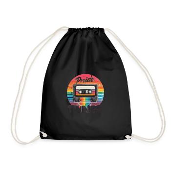 Pride Tunes Retro Cassette Design - Turnbeutel - Schwarz - Vorne