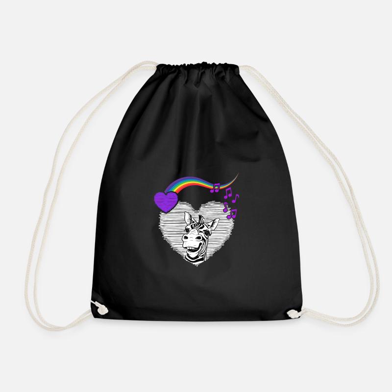 LGTB Zebra Regenbogen pride queer Zebrafell - Turnbeutel - Schwarz