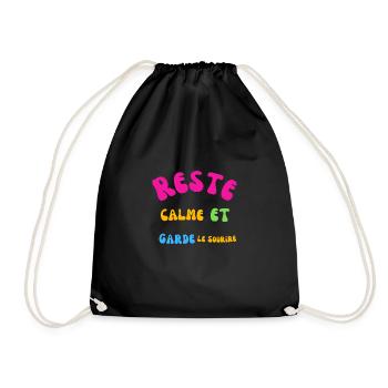 RESTE CALME ET GARDEZ LE SOURIRE - Sac de sport léger - noir - Devant
