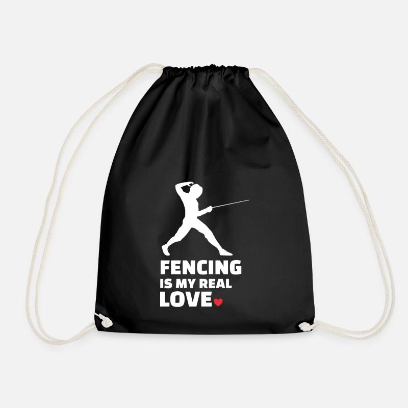 Fencing - Drawstring Bag - black