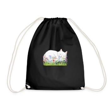Schlafende Katze - Turnbeutel - Schwarz - Vorne