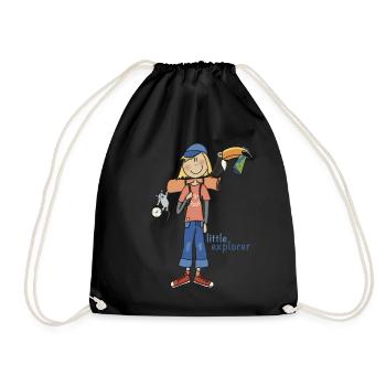 Little Explorer - Camping Kids - Turnbeutel - Schwarz - Vorne
