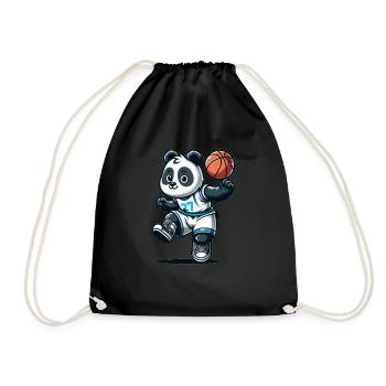 Cute Basketball Player Panda - Turnbeutel - Schwarz - Vorne