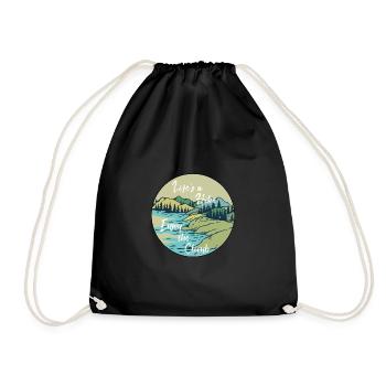 Hiking Shirt - Life is a Hike - Drawstring Bag - black - Front