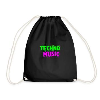Techno-Musik - Turnbeutel - Schwarz - Vorne