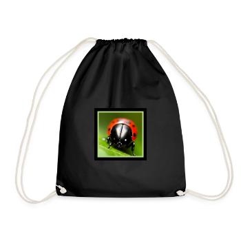 Ladybug as art on a t-shirt - Drawstring Bag - black - Front