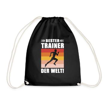 Leichtathletik Bester Trainer der Welt - Turnbeutel - Schwarz - Vorne