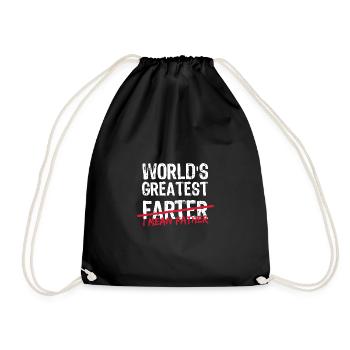 World's greatest farter i mean father - Drawstring Bag - black - Front