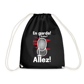 Fechten En Garde Prets? Allez! Fechter Degen Säbel - Turnbeutel - Schwarz - Vorne