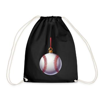 MERRY CHRISTMAS BASEBALL - Drawstring Bag - black - Front