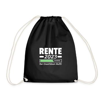Rente 2023 Der Countdown Läuft Rentner Sprüche - Turnbeutel - Schwarz - Vorne