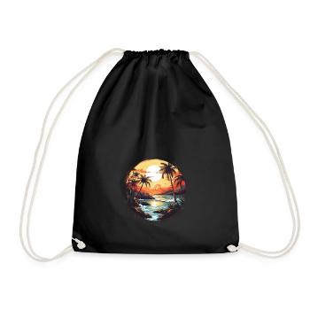 Time travel to the 70s: Authentic retro design - Drawstring Bag - black - Front