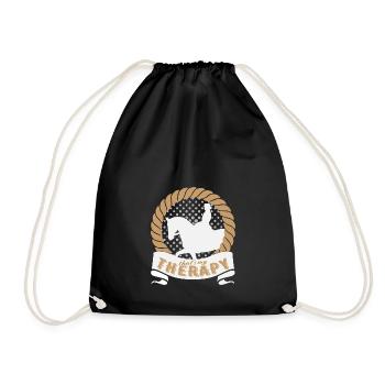 My horse is my therapy - Drawstring Bag - black - Front