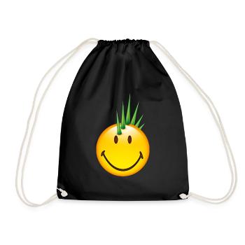 Smiley Punk - Turnbeutel - Schwarz - Vorne