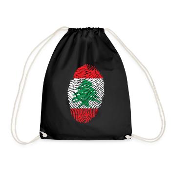 fingerprint i love wurzeln libanon lebanon - Turnbeutel - Schwarz - Vorne