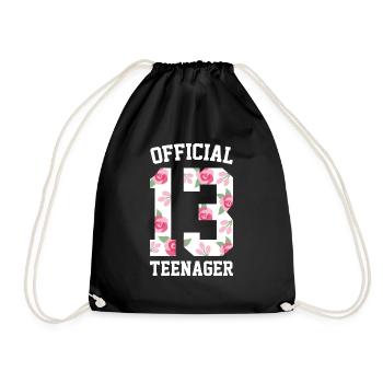 Official 13 teen gift 13 years old - Drawstring Bag - black - Front