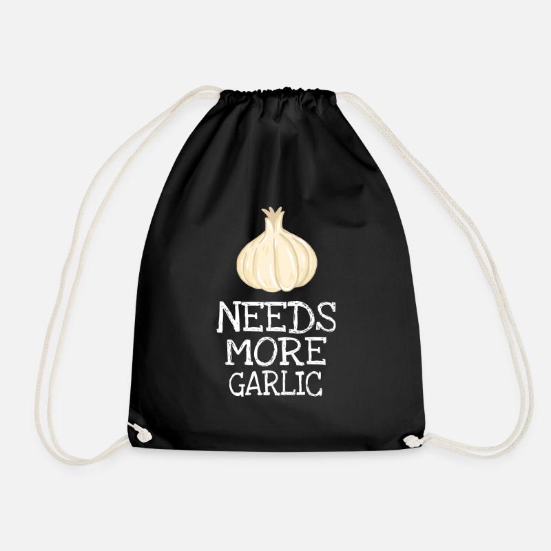 Needs More Garlic Gift Cook Cook - Drawstring Bag - black